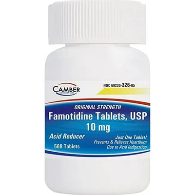Comprimés de Famotidine 10 Mg de Camber Consumer Care - 500 Comprimés