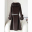 Manteau en fausse fourrure épaisse avec col en fourrure luxueux pour femmes