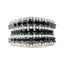 Anillo de banda de diamantes de múltiples filas de plata esterlina chapada en oro amarillo de 14K -