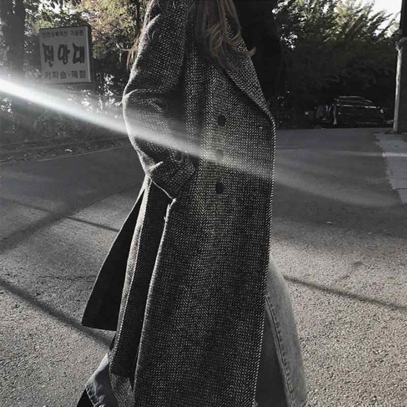 Korean-Style Mid-Length Wool Coat for Women