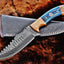 Exquisite Custom Damascus Steel Hunting Knife with Premium Wood Handle - Korvel