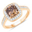 IGI Certified 2.19 Carat Brown Diamond & White Diamond 18K Gold Ring