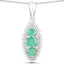 3.52 Carat Genuine Zambian Emerald & White Topaz Jewelry Set