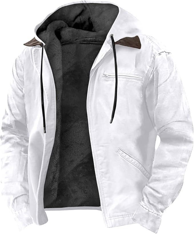 Men's Hooded Zipped Cotton-Padded Jacket