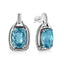 Pendientes Colgantes de Topacio Azul y Diamantes en Plata de Ley .925