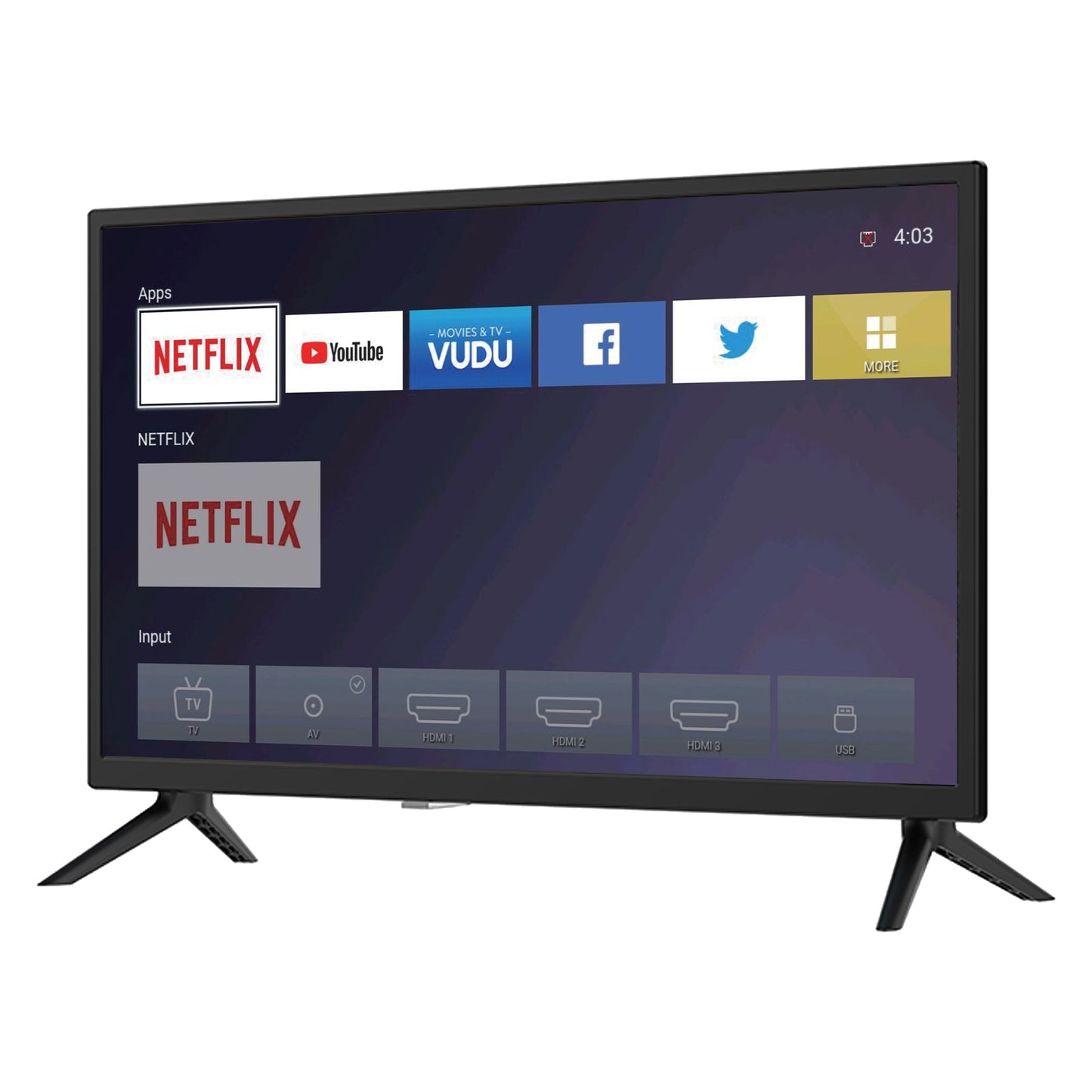 Téléviseur intelligent DLED Supersonic de 24" avec WiFi et entrées HDMI