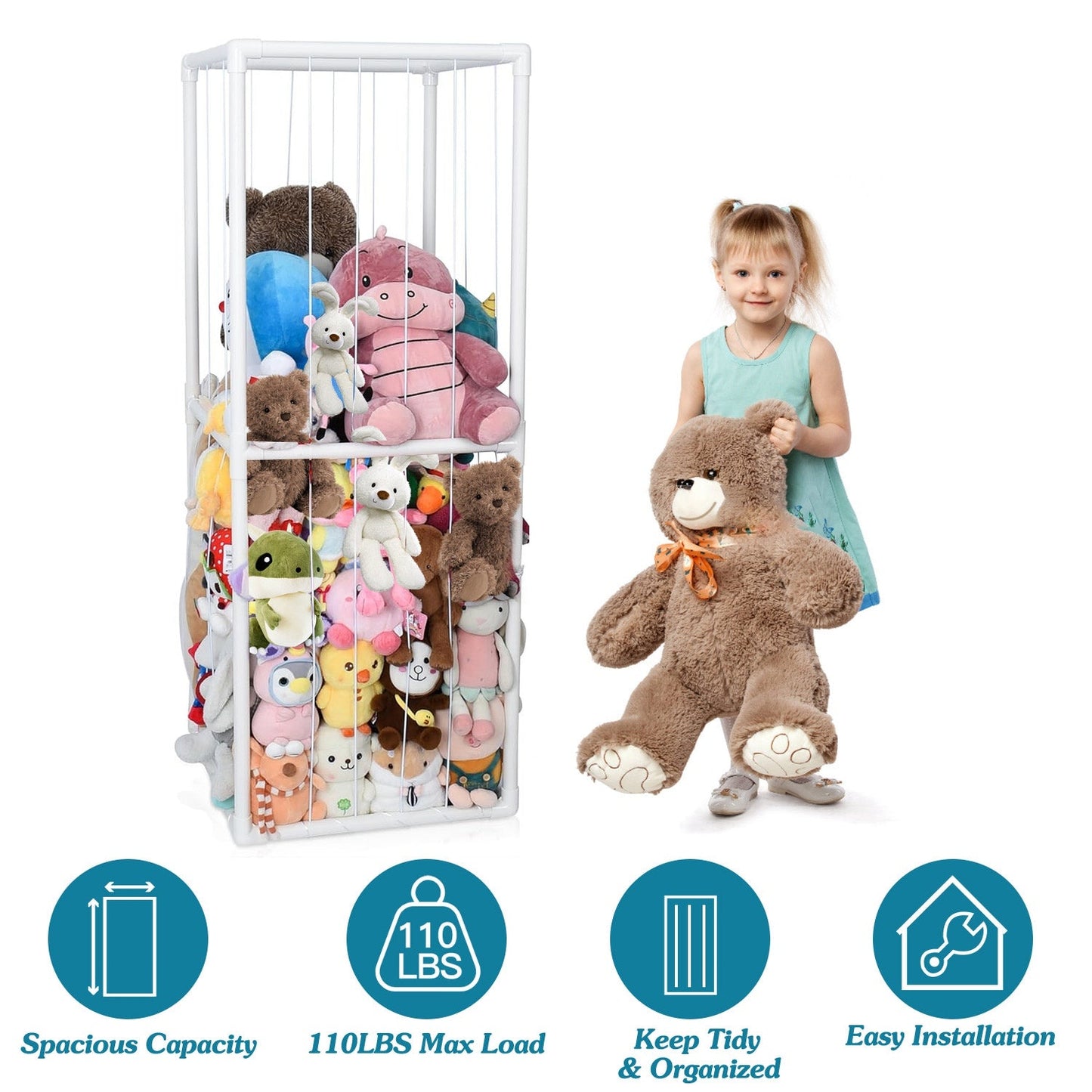 Organizador de Almacenamiento de Animales de Peluche para Niños