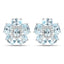 Boucles d'oreilles en topaze bleue et topaze blanche plaquées or blanc 18K