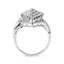 Bague en cluster de diamants en or blanc 10K de 1/2 carat en forme de poire - Taille 7