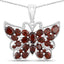 Colgante de Mariposa de Granate Genuino de 4.90 Quilates en Plata Esterlina