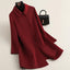 Elegant Red Oversized Double-faced Wool Coat