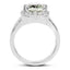 3.94 Carat Green Amethyst & White Topaz Sterling Silver Ring
