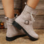 Bottines à boucle rétro décontractées à bout rond pour femmes