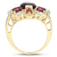 6.80 Carat Genuine Amethyst, Rhodolite & Blue Topaz Sterling Silver Ring