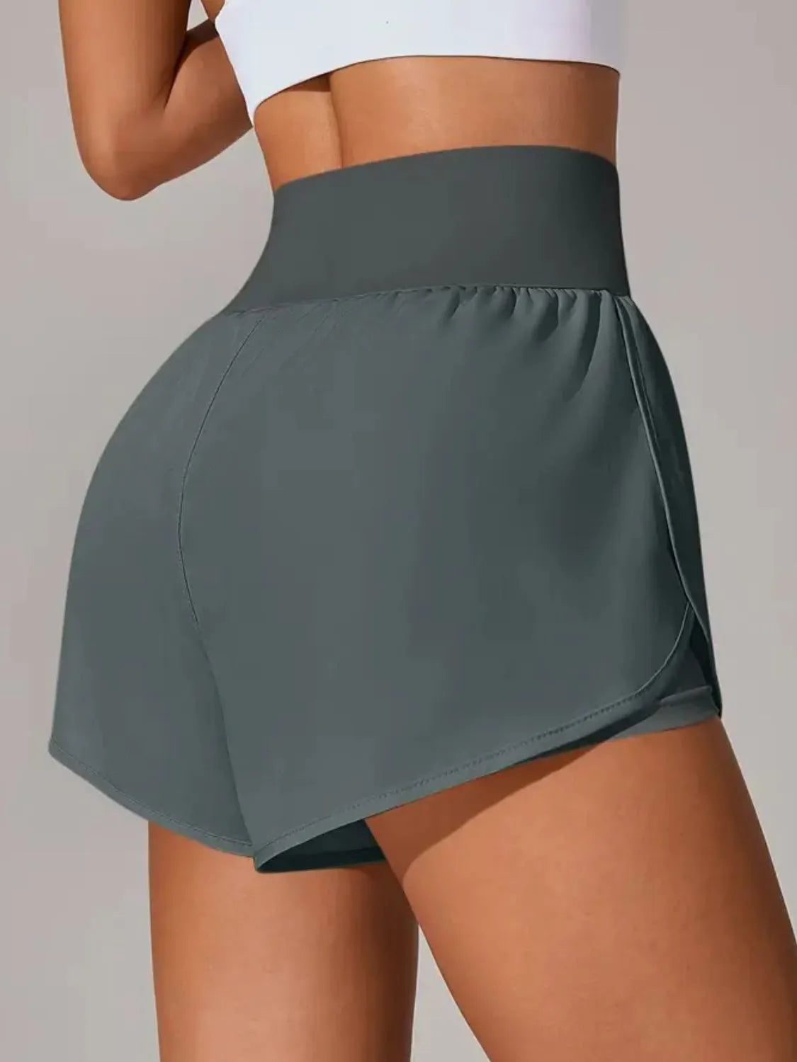 Shorts Actifs Taille Haute avec Poches