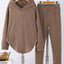 Textured Long Sleeve Hoodie and Pants Set