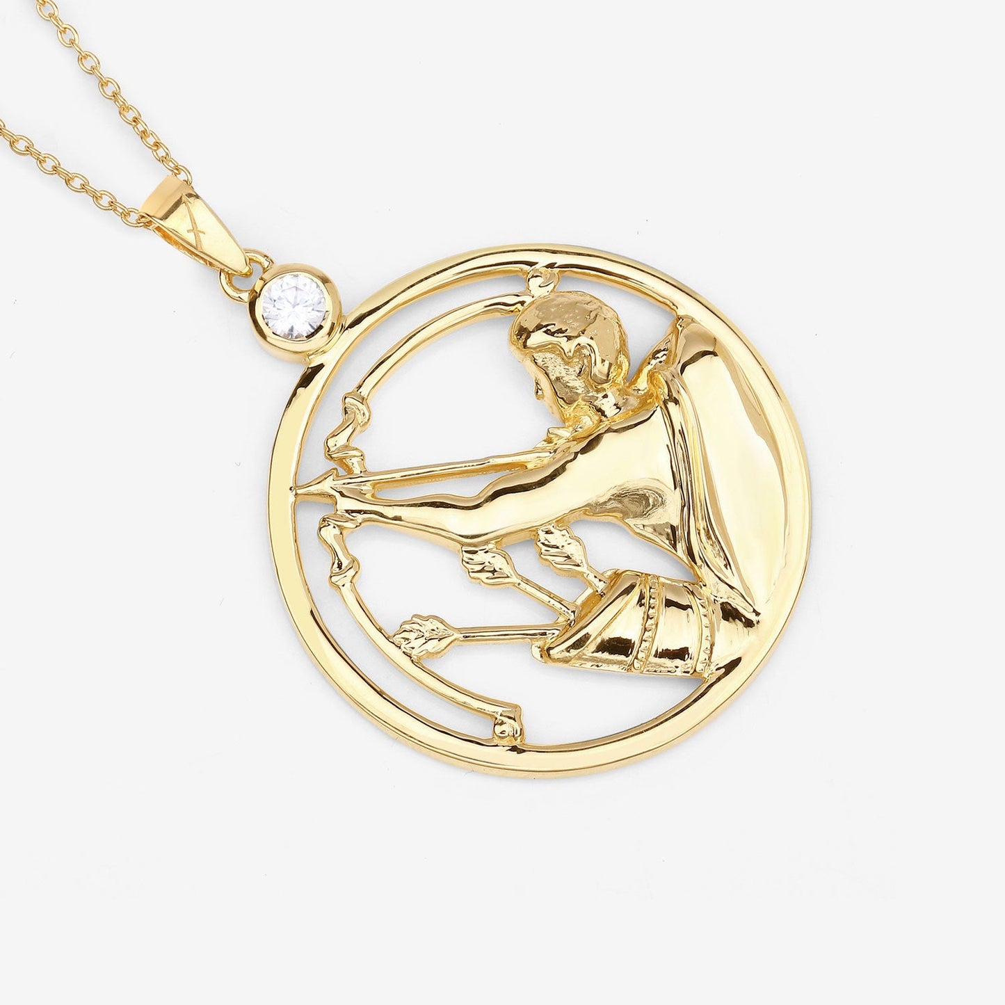 Pendentif en zircon blanc véritable de 0,33 carat en argent sterling