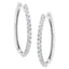 Boucles d'oreilles créoles oblongues en or blanc 14K avec diamants - 2,0 Cttw