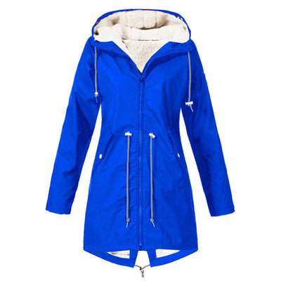 Plus Size Waterproof Sports Jacket with Fleece Lining