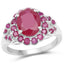 Elegant 4.43 Carat Ruby & Sterling Silver Cocktail Ring