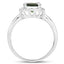 Anillo de Plata Esterlina de 1.90 Quilates en Diopside Cromado y Topacio Blanco