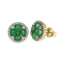 1.46ct Emerald and Diamond Stud Earrings in 14KT Yellow Gold