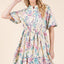 Robe Mini Chemise en Dentelle Florale ÉléGante d'ÉTé
