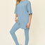 Double Take Full Size Round Neck T-Shirt and Leggings Set