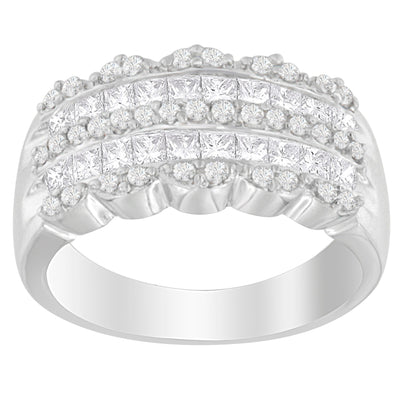 Bague de fiançailles en diamant en or blanc 14K 1 1/7ct. TDW