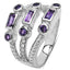 0.87 Carat Amethyst & White Topaz Sterling Silver Ring