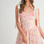 Robe Midi Imprimée Florale Élégante avec Bretelles