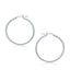 10k White Gold Polished Hoop Earrings - 30 mm