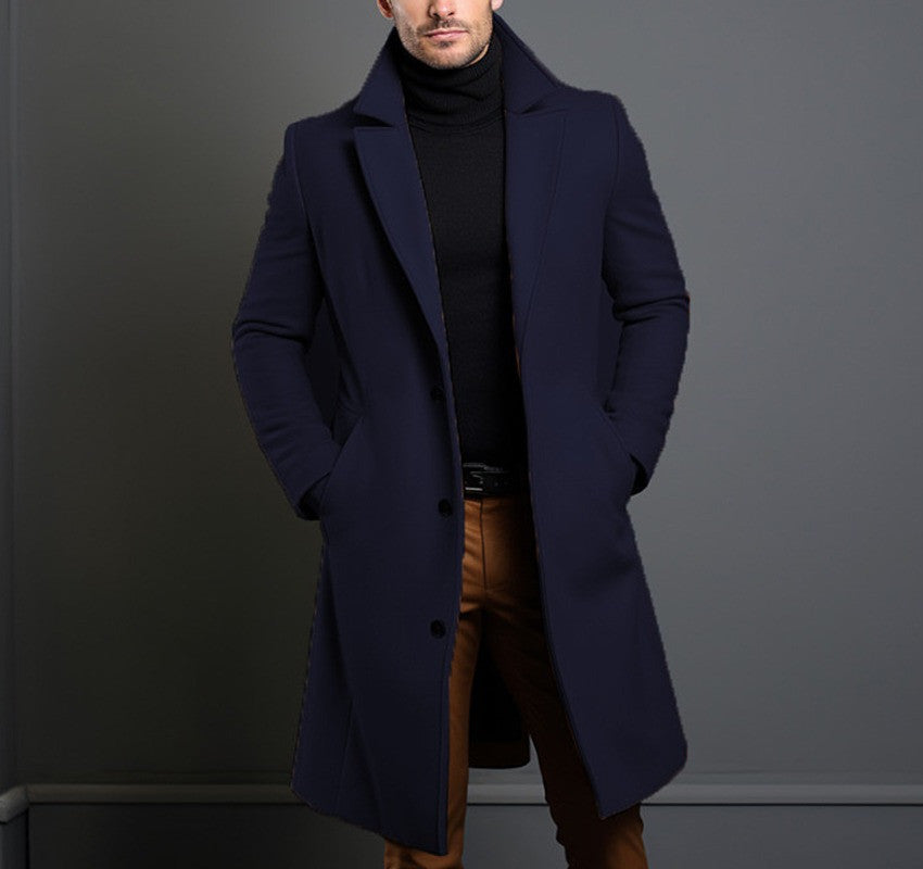 Manteau trench mi-long pour homme - Manteau d'affaires décontracté