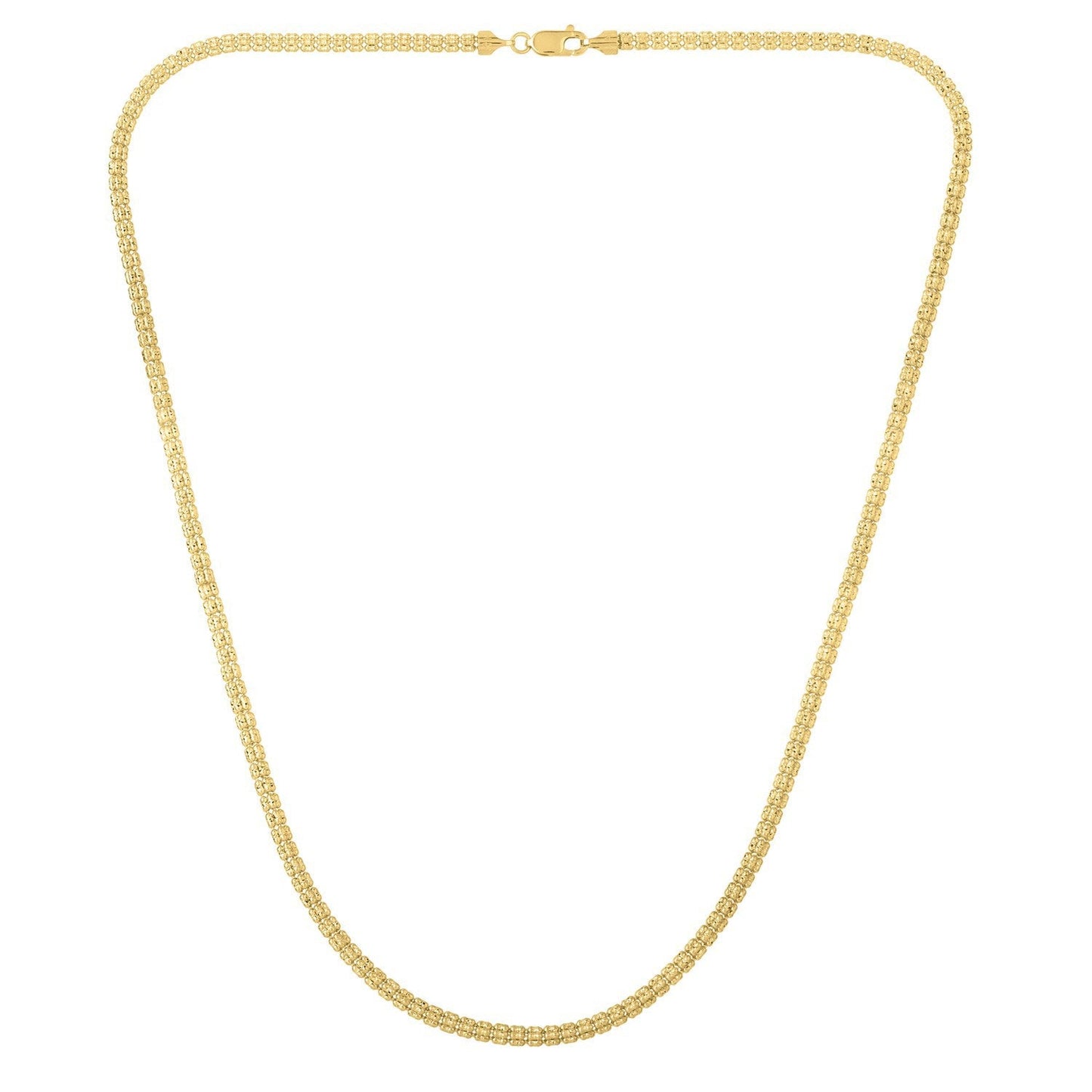 Chaîne Ice Barrel en or jaune 14 carats - 3,10 mm