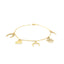 Bracelet en or jaune 14 carats de 7 pouces avec charms polis