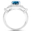 Anillo de Topacio Azul Londres de 3.26 Quilates y Diamante Blanco en Plata de Ley