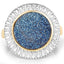 Bague de fiançailles en argent sterling avec drusy bleu cobalt de 4,90 carats