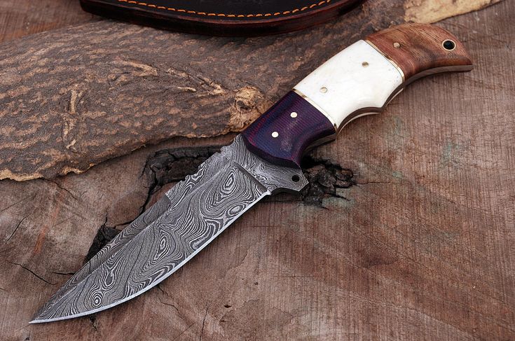 Premium Custom Damascus Steel Hunting Knife – 9" G10, Bone & Rosewood Handle | KBS Knives - Korvel