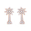 Pendientes de Stud de Palma de Diamante de Oro Rosa de 10K