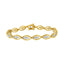 Pulsera de eslabones de plata esterlina chapada en oro amarillo de 10K con diamantes - 7.25"