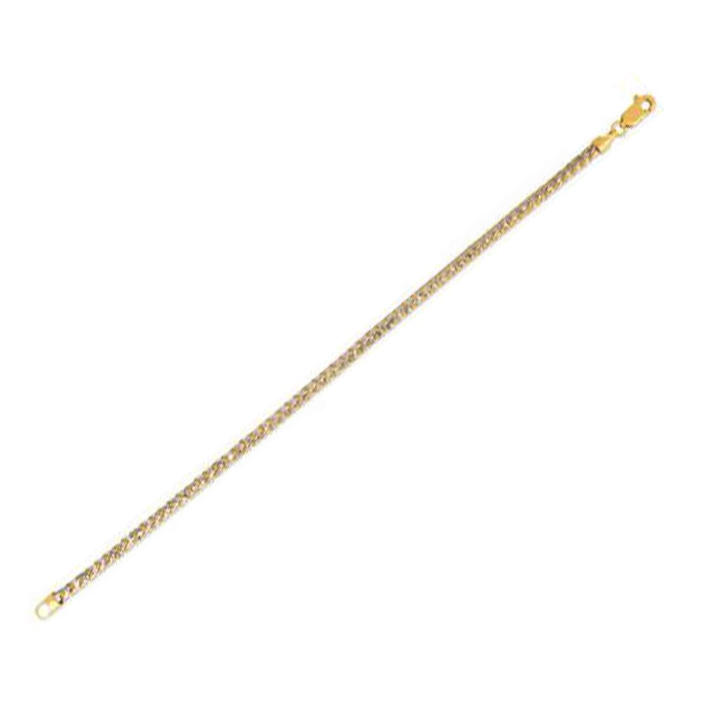 Bracelet Chaîne Franco Pave Ronde en Or Jaune 14k