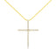10K Yellow Gold 3.00 cttw Round-Cut Diamond Cross Pendant Necklace