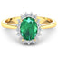 Anillo de Esmeralda Zambiana y Diamante de 14K en Oro Amarillo de 1.87 Quilates