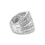 Bague Bypass en Or Blanc 10K avec Diamants de 2 1/2 Cttw - Taille 7
