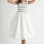 Vestido Midi con Cuerpo Fruncido para Mujeres