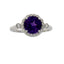 Anillo de amatista y diamante genuino de 2.07ct en oro blanco de 14KT