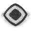 0.56 Carat Genuine White and Black Diamond Sterling Silver Ring