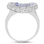 1.81 Carat Genuine Tanzanite and White Topaz Sterling Silver Ring