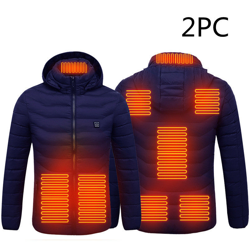 Chaqueta con capucha inteligente de 8 zonas de calefacción para hombre