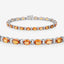 Pulsera de Zafiro Naranja y Diamante de 16.73 Quilates en Oro Blanco de 14K